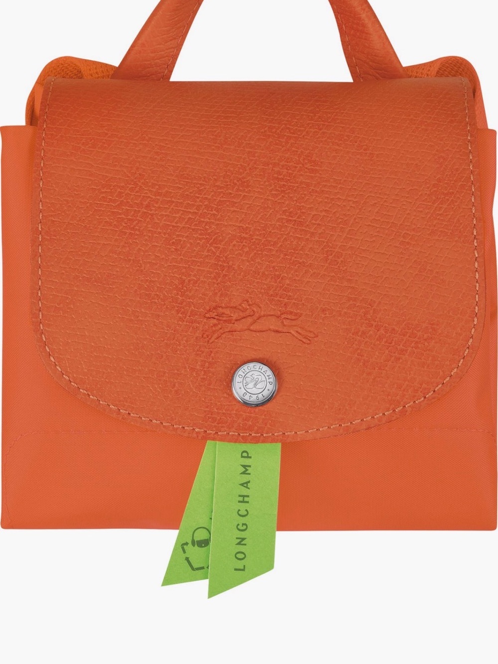 Longchamp Orange Le Pliage Recycled Canvas Backpack - Picture 3 of 12